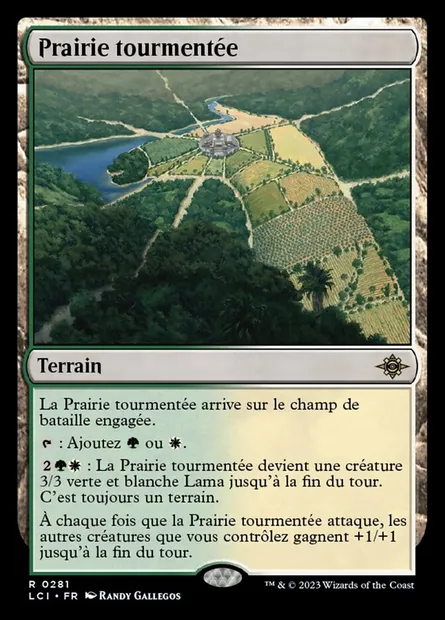 Prairie tourmentée, carte Magic LCI 281 — extension The Lost Caverns of Ixalan