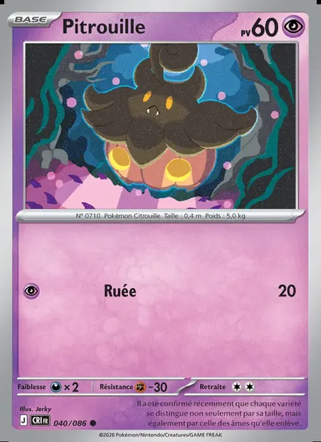 Pitrouille, carte Pokémon CRI 040 — extension Chaos Ascendant