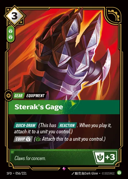 Sterak's Gage, carte Riftbound SFD 056 — extension Spiritforged