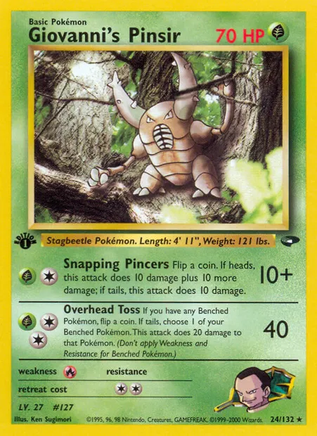 Giovanni's Pinsir, Pokémon card GC 24 — Gym Challenge set