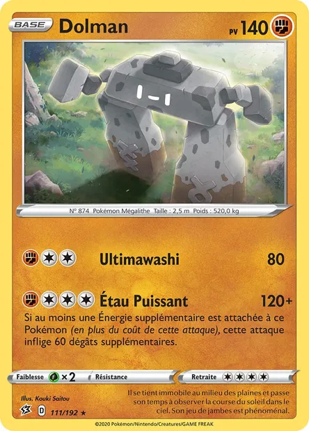 Dolman, carte Pokémon RCL 111 — extension Clash des Rebelles