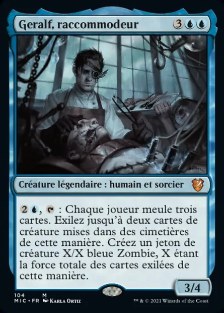 Geralf, raccommodeur, carte Magic MIC 104 — extension Midnight Hunt Commander