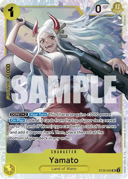 Yamato, One Piece card ST28-005 — GREEN/YELLOW Yamato set