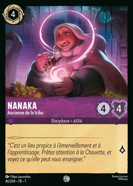 Nanaka - Ancienne de la tribu, carte Disney Lorcana CH7-046 — extension L'île d'Archazia