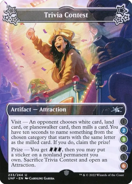 Trivia Contest, Magic card UNF 233a — Unfinity set