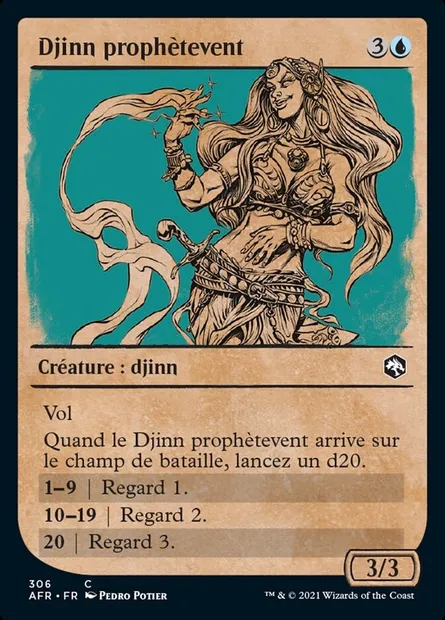 Djinn prophètevent, carte Magic AFR 306 — extension Forgotten Realms: Aventures dans les Royaumes Oubliés