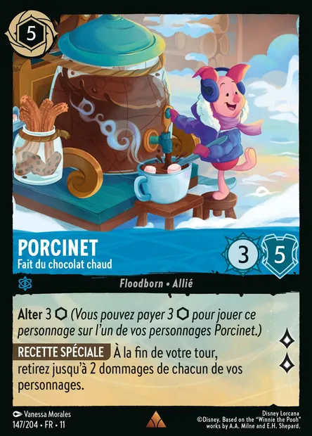 Porcinet - Fait du chocolat chaud, carte Disney Lorcana CH11-147 — extension Givresort