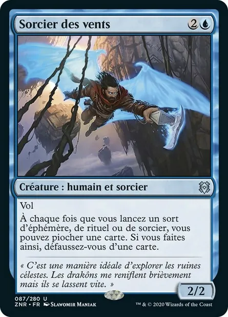Sorcier des vents, carte Magic ZNR 87 — extension Renaissance de Zendikar