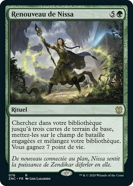 Renouveau de Nissa, carte Magic ZNC 76 — extension Zendikar Rising Commander