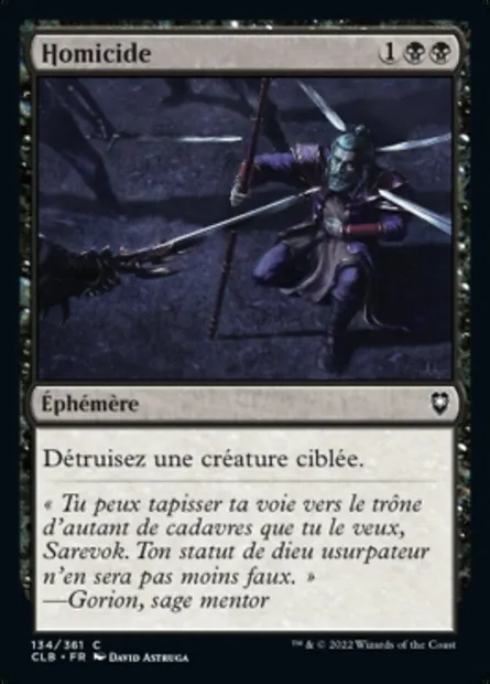 Homicide, carte Magic CLB 134 — extension Commander Légendes : la bataille de la Porte de Baldur