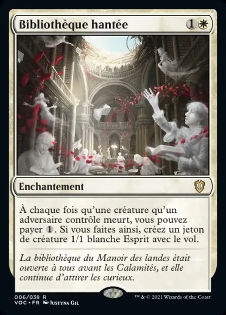 Bibliothèque hantée, carte Magic VOC 6 — extension Crimson Vow Commander