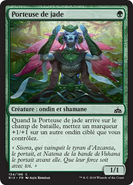 Porteuse de jade, carte Magic RIX 134 — extension Les combattants d'Ixalan