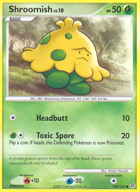 Shroomish, Pokémon card SW 108 — Secret Wonders set