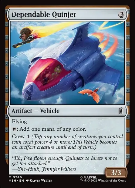Dependable Quinjet, Magic card MSH 246 — Marvel Super Heroes set