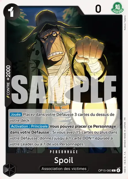 Spoil, carte One Piece OP15-083 — extension AVENTURE SUR L'ÎLE DE DIEU