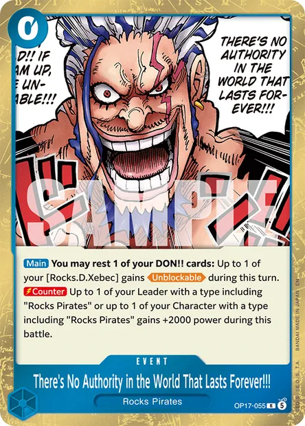 There's No Authority in the World That Lasts Forever!!!, One Piece card OP17-055 — THE WORLD’S STRONGEST WARRIORS set
