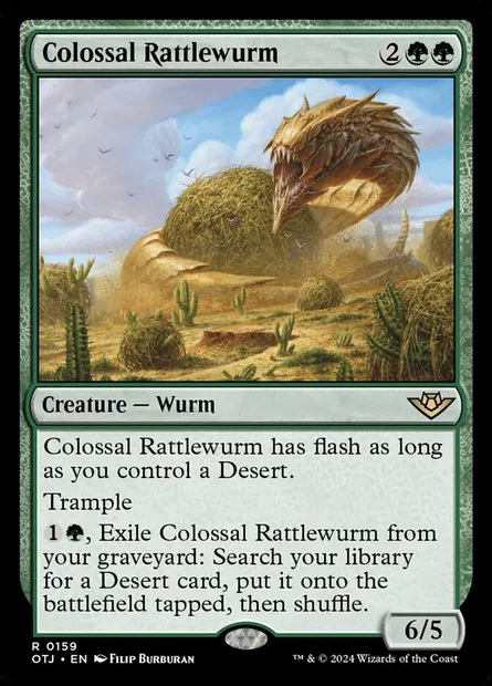Colossal Rattlewurm, Magic card OTJ 159 — Outlaws of Thunder Junction set
