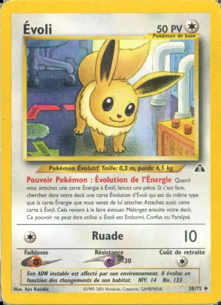 Évoli, carte Pokémon ND 38 — extension Neo Discovery