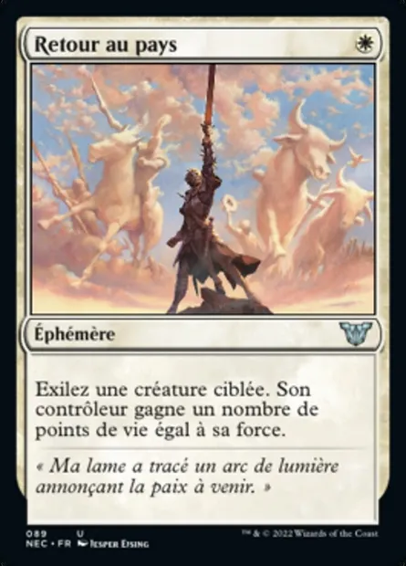 Retour au pays, carte Magic NEC 89 — extension Neon Dynasty Commander