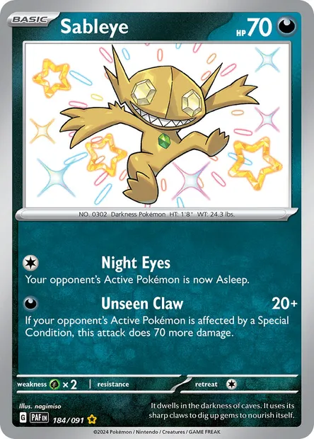 Sableye, Pokémon card PAF 184 — Paldean Fates set
