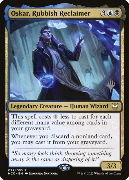 Oskar, Rubbish Reclaimer, Magic card PNCC 77p — New Capenna Commander Promos set