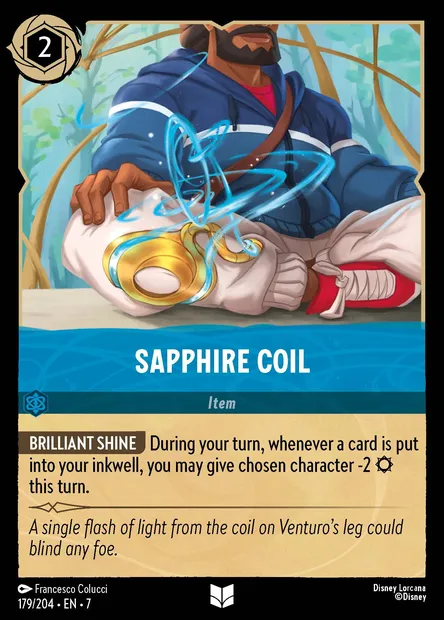 Sapphire Coil, Disney Lorcana card CH7-179 — Archazia's Island set
