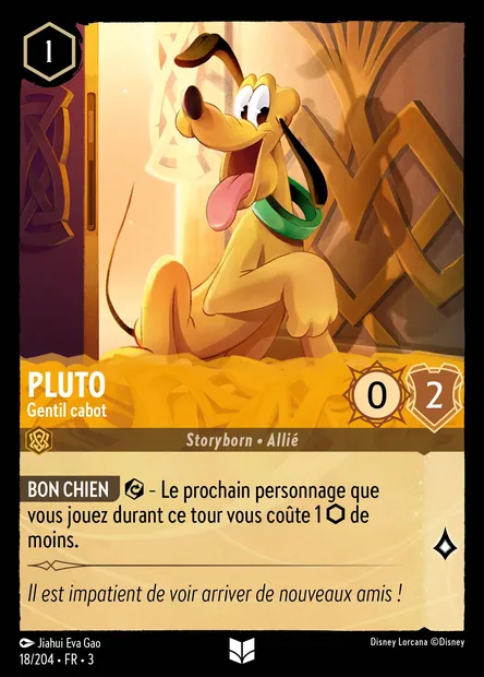 Pluto - Gentil cabot, carte Disney Lorcana CH3-018 — extension Les Terres d'Encres