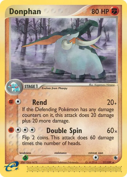 Donphan, Pokémon card RS 17 — Ruby & Sapphire set