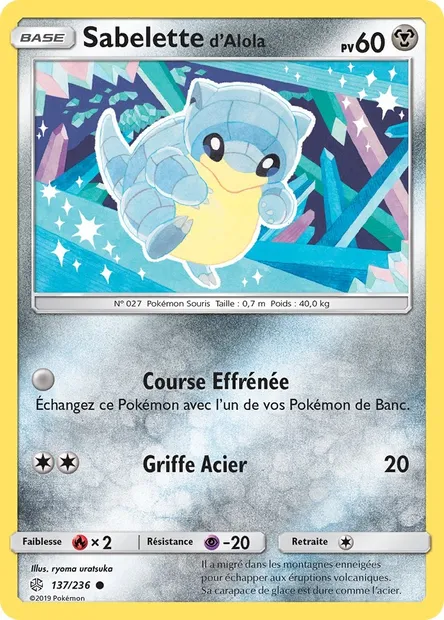 Sabelette d’Alola, carte Pokémon CEC 137 — extension Éclipse Cosmique