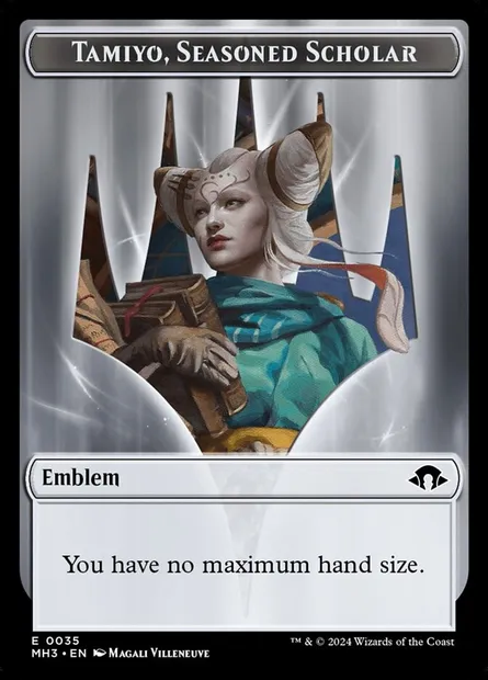 Tamiyo, Seasoned Scholar Emblem, Magic card TMH3 35 — Modern Horizons 3 Tokens set