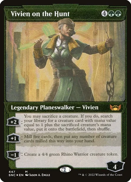 Vivien en chasse, carte Magic SNC 447 — extension Les rues de la Nouvelle-Capenna