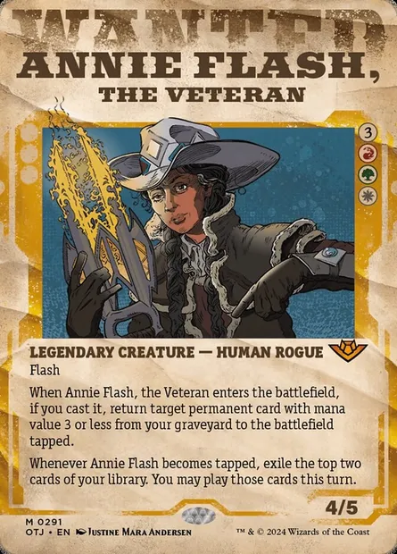 Annie Flash, the Veteran, Magic card OTJ 291 — Outlaws of Thunder Junction set