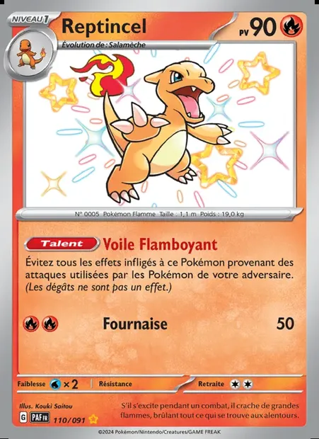 Reptincel, carte Pokémon PAF 110 — extension Destinées de Paldea