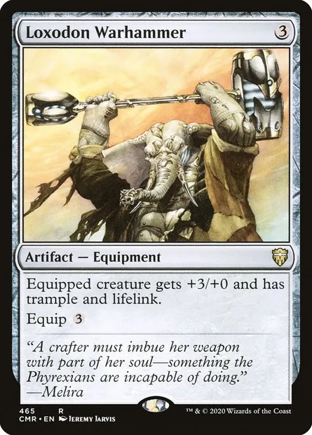 Loxodon Warhammer, Magic card CMR 465 — Commander Legends set