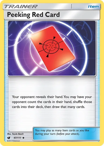 Peeking Red Card, Pokémon card CIN 97 — Crimson Invasion set