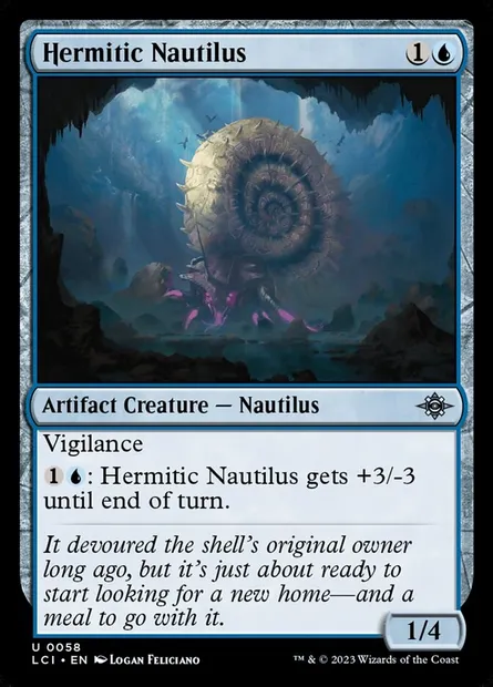 Hermitic Nautilus, Magic card LCI 58 — The Lost Caverns of Ixalan set
