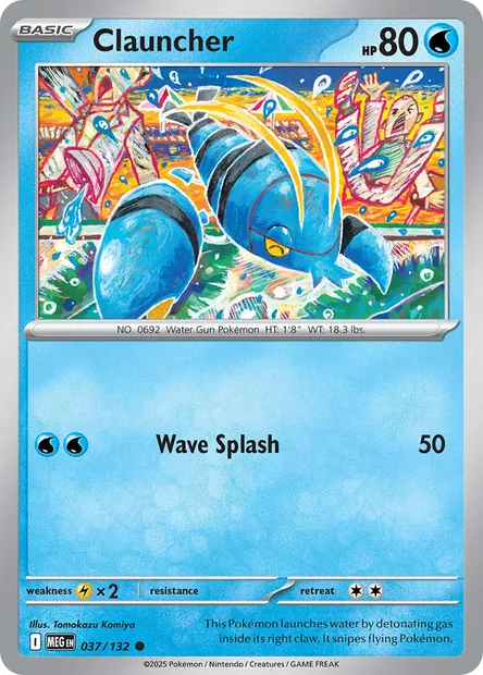 Clauncher, Pokémon card MEG 037 — Mega Evolution set