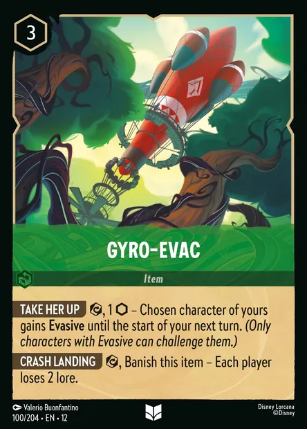 Gyro-Evac, Disney Lorcana card CH12-100 — Wilds Unknown set