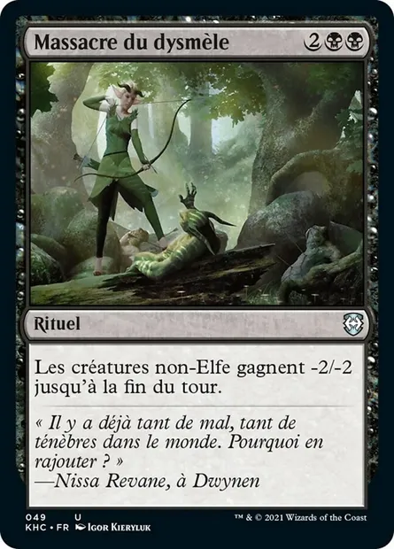 Massacre du dysmèle, carte Magic KHC 49 — extension Kaldheim Commander