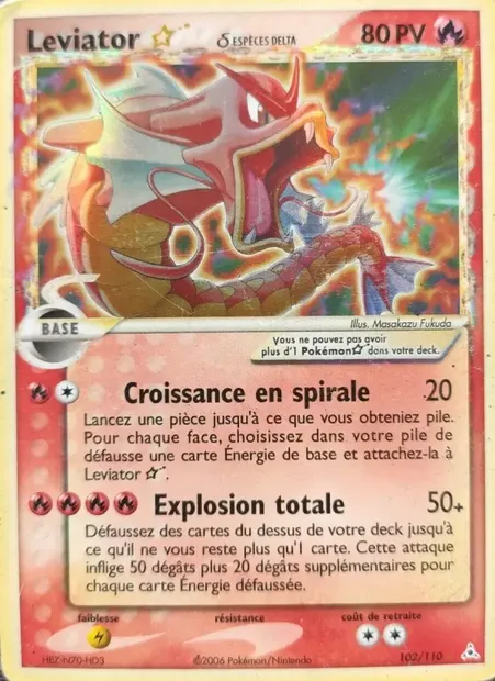Leviator ☆ δ, carte Pokémon HP 102 — extension EX Fantômes Holon