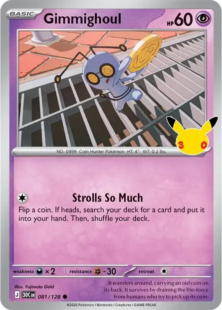 Gimmighoul, Pokémon card 30C 081 — 30th Celebration set