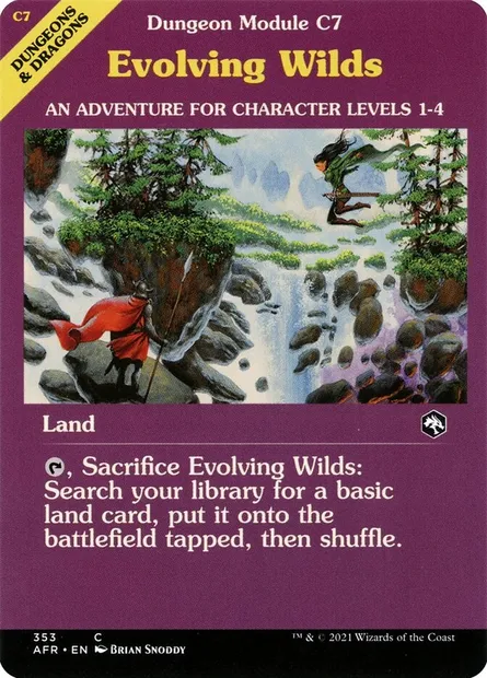 Evolving Wilds, Magic card AFR 353 — Adventures in the Forgotten Realms set