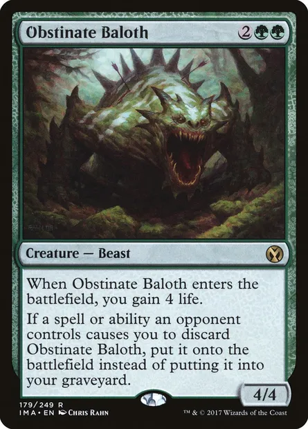 Obstinate Baloth, Magic card IMA 179 — Iconic Masters set