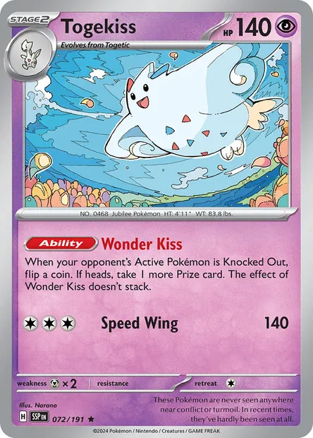 Togekiss, Pokémon card SSP 072 — Surging Sparks set