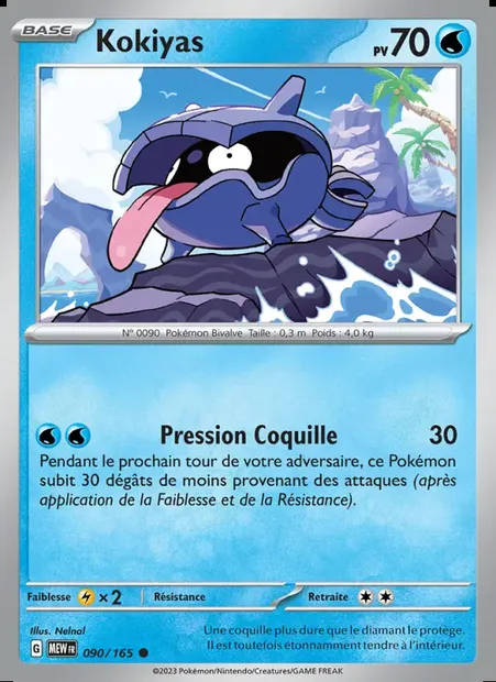 Kokiyas, carte Pokémon MEW 090 — extension 151