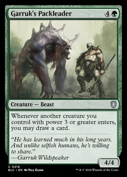 Garruk's Packleader, Magic card BLC 218 — Bloomburrow Commander set