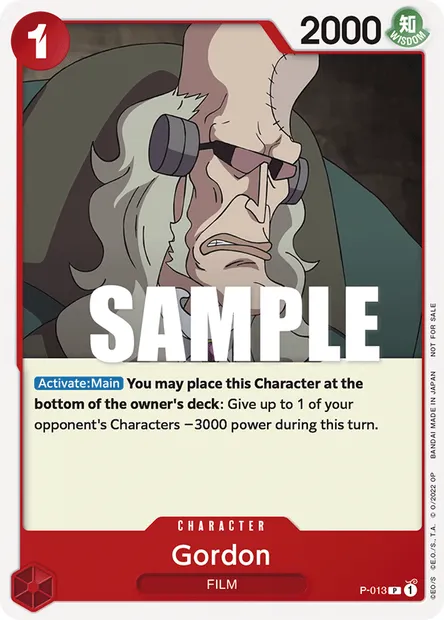 Gordon, carte One Piece P-013 — extension Carte promo