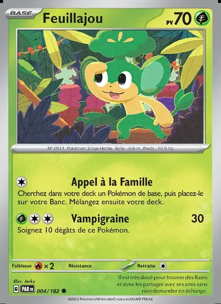 Feuillajou, carte Pokémon PAR 004 — extension Faille Paradoxe