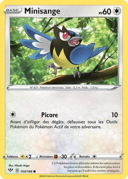 Minisange, carte Pokémon DAA 154 — extension Ténèbres Embrasées