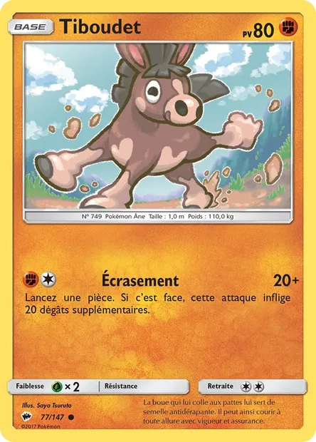 Tiboudet, carte Pokémon BUS 77 — extension Ombres Ardentes